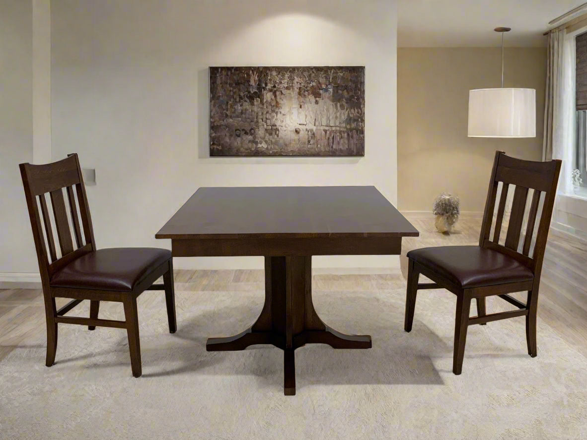 Mission Quarter Sawn Oak Square Dining Table Set - 42