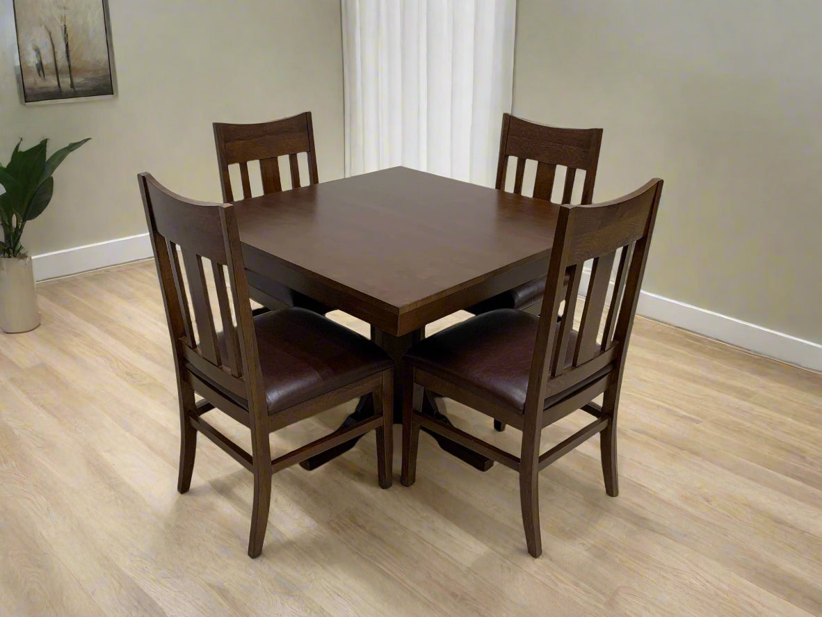 Mission Quarter Sawn Oak Square Dining Table Set - 42