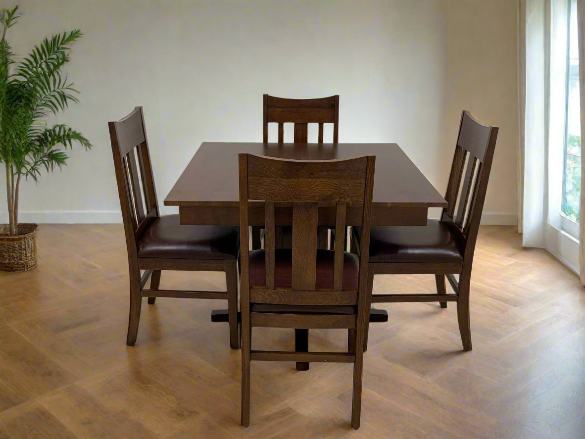 Mission Quarter Sawn Oak Square Dining Table Set - 42