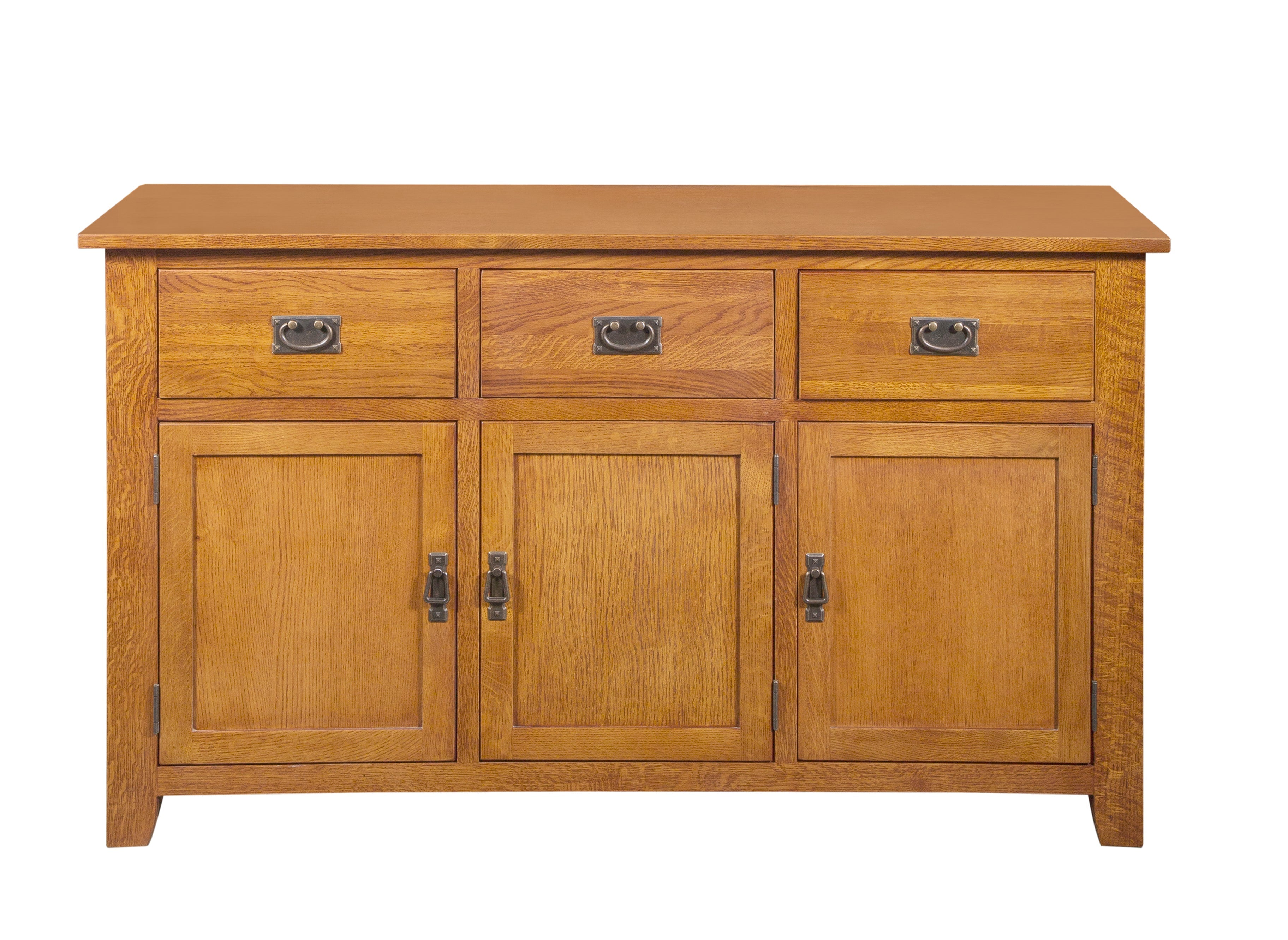 Mission Solid Oak 3 Drawer 3 Door Sideboard - Michael's Cherry (MC-A) - 59