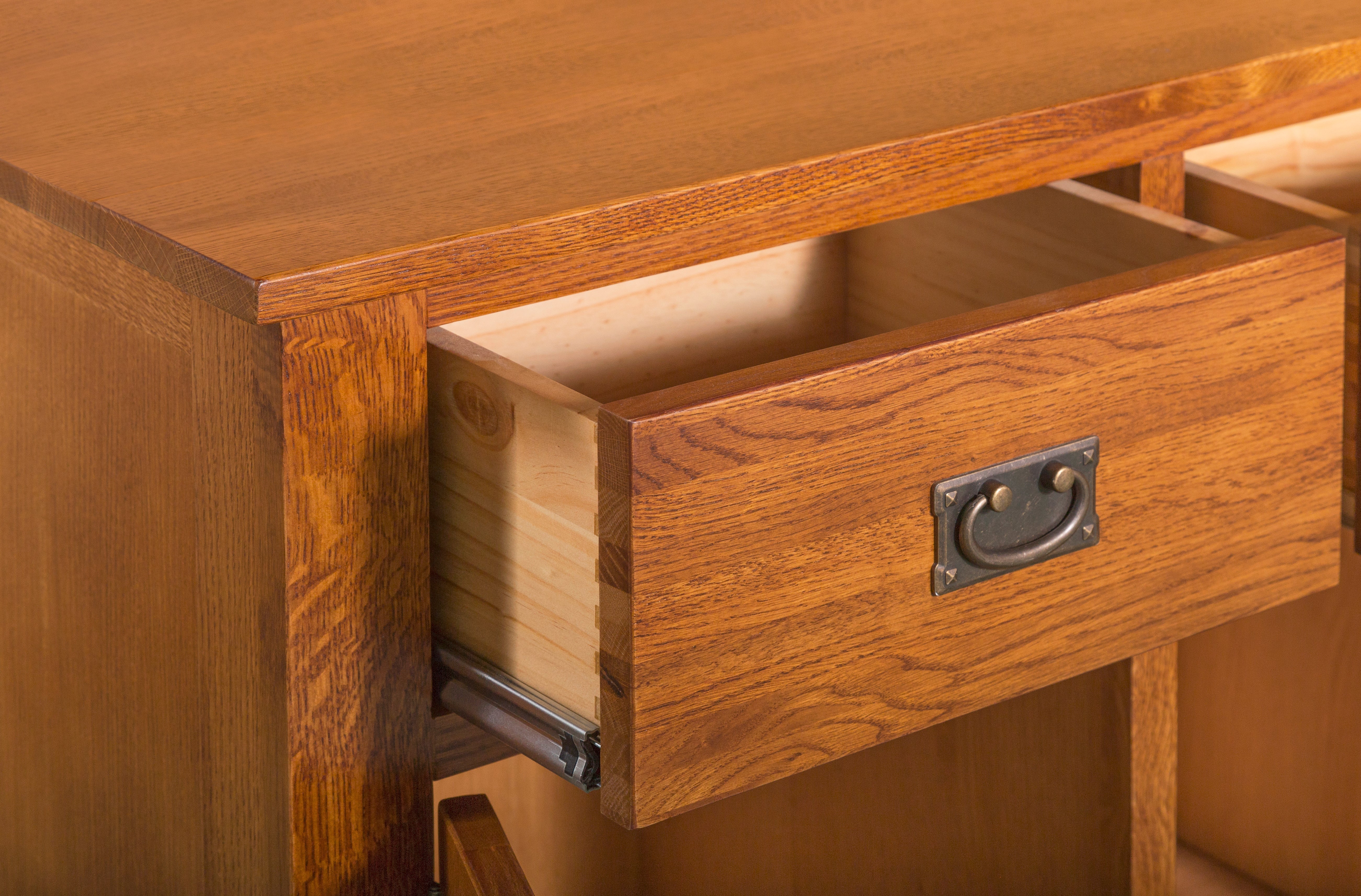Mission Solid Oak 3 Drawer 3 Door Sideboard - Michael's Cherry (MC-A) - 59