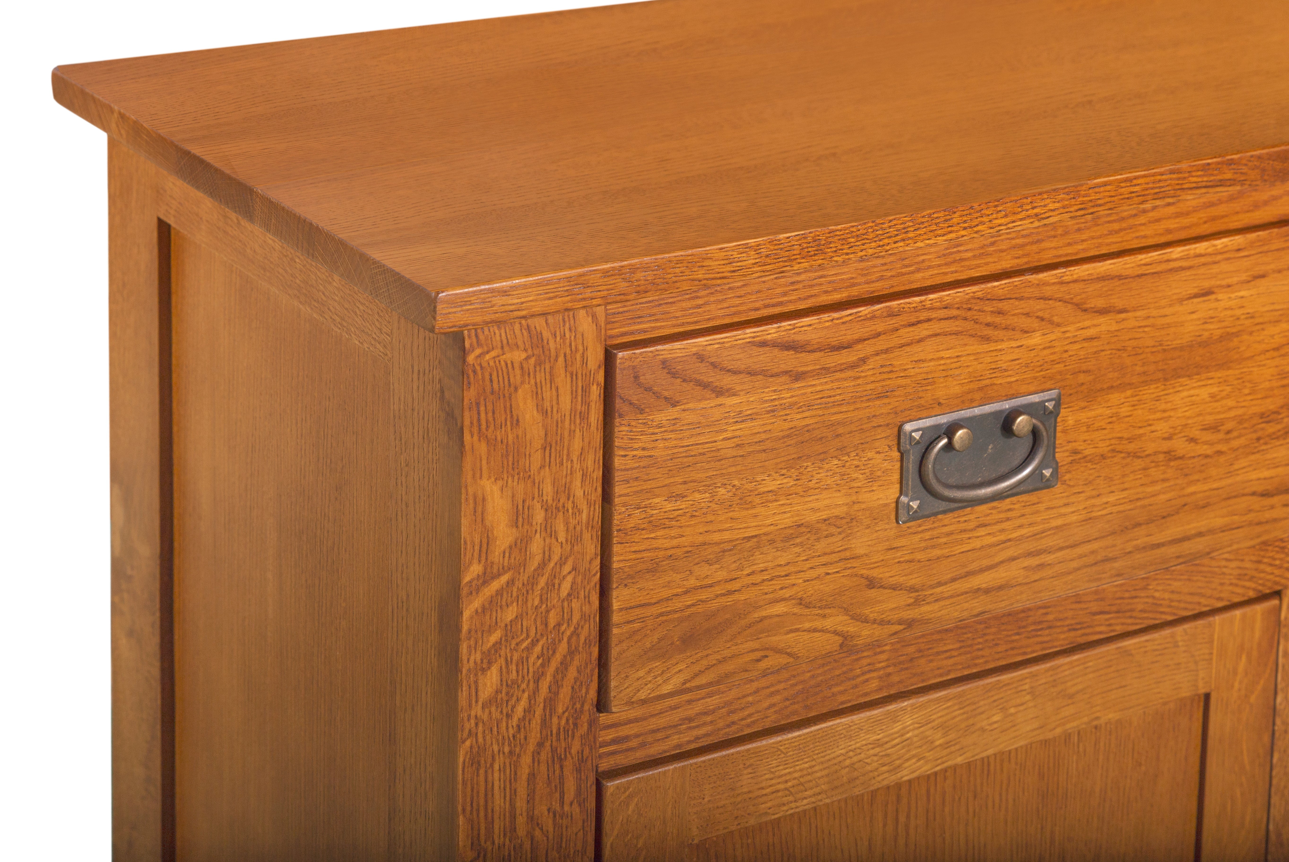 Mission Solid Oak 3 Drawer 3 Door Sideboard - Michael's Cherry (MC-A) - 59