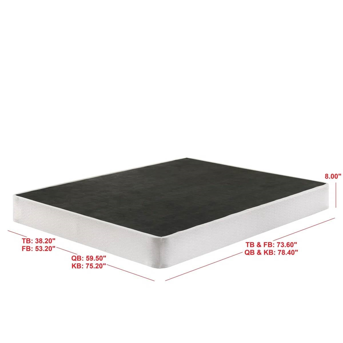 King size 8-inch Metal Frame Box-Spring Mattress Foundation with Cover