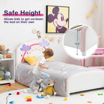 Kids Upholstered Platform Bed with Rainbow Pattern