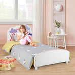 Kids Upholstered Platform Bed with Rainbow Pattern