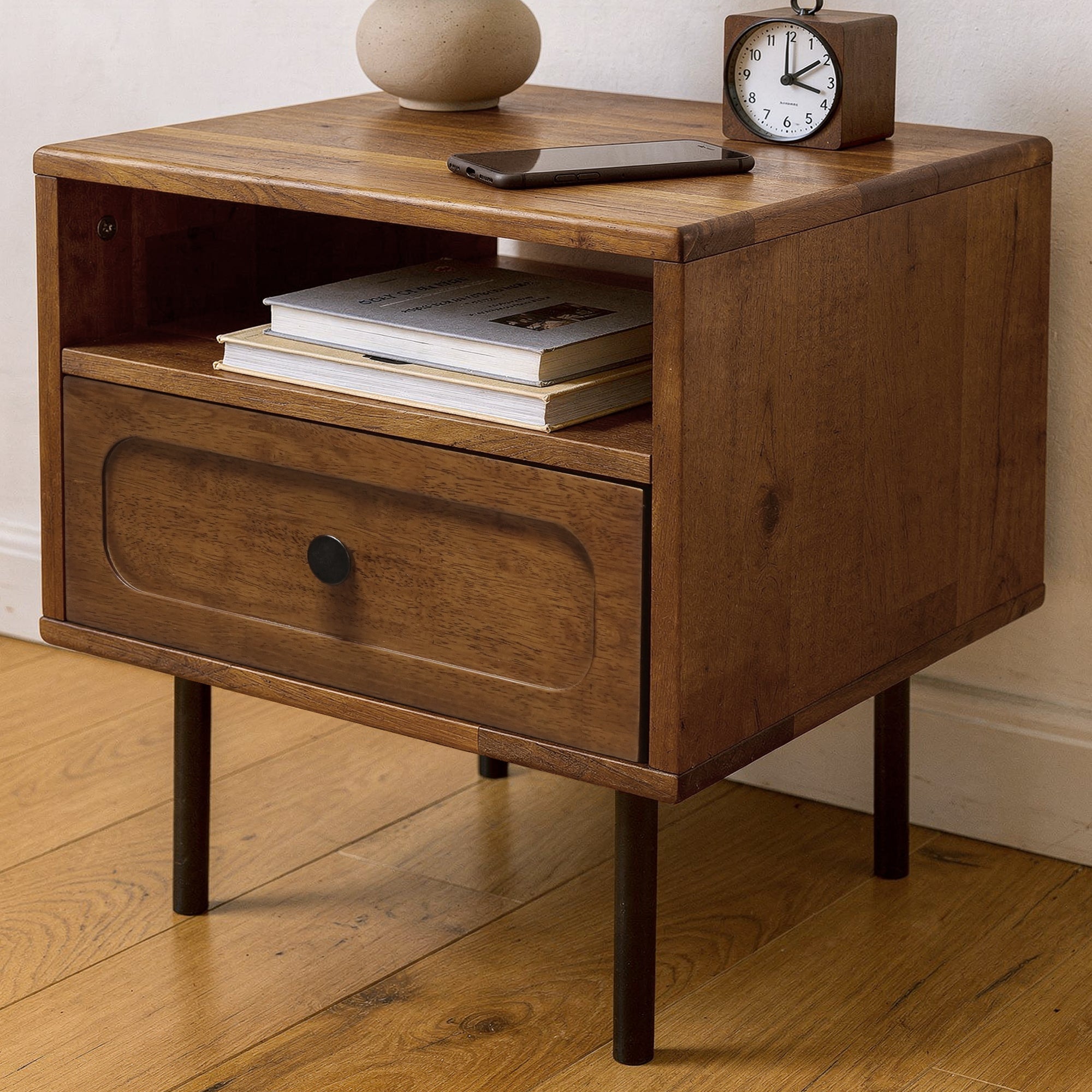 Savana Solid Wood Single-Drawer Nightstand