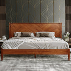 Panthera Solid Wood Bed Frame With Headboard