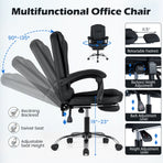 Massage Office Chair with Footrest & Reclining Backrest