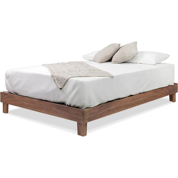 Twin size Solid Wood Platform Bed in Oak Finish - Made In USA