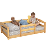 Toddler Floor Bed with Safety Rails for Kids Age 1–3 (Crib Size)