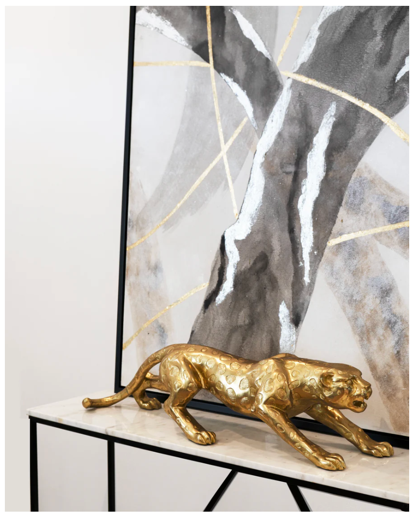Gold Leopard Sculpture