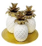 4pc Pineapples with Tray Decor