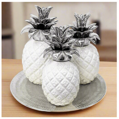 4pc Pineapples with Tray Decor