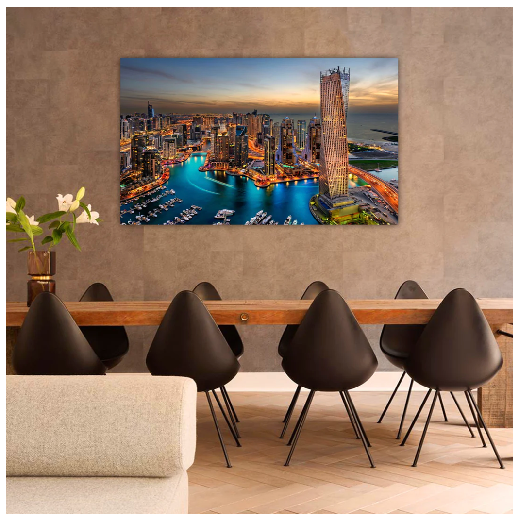 Dubai City Glass Wall Art 60
