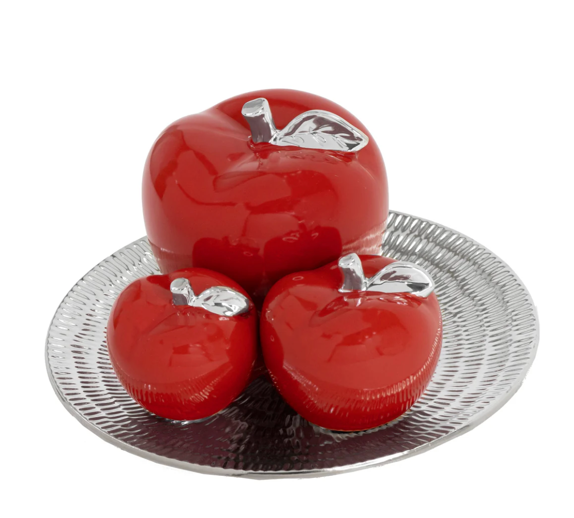 4pc Apple Set w/ Plate Kitchen Decor