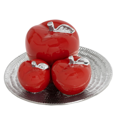 4pc Apple Set w/ Plate Kitchen Decor