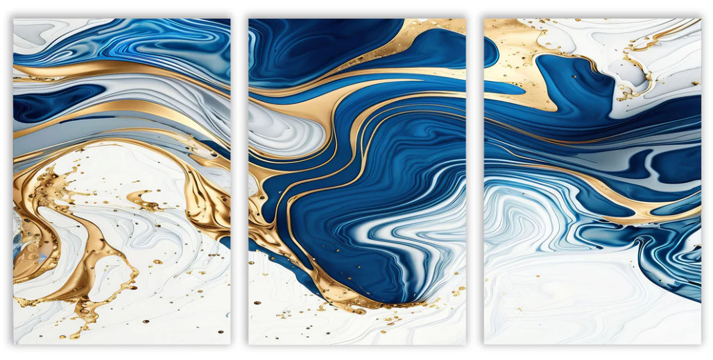 3pc Abstract Glass Wall Art 24