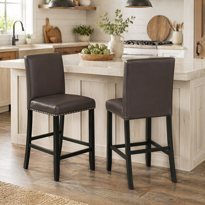 Bar Stools with Back Set of 2 - 25.5