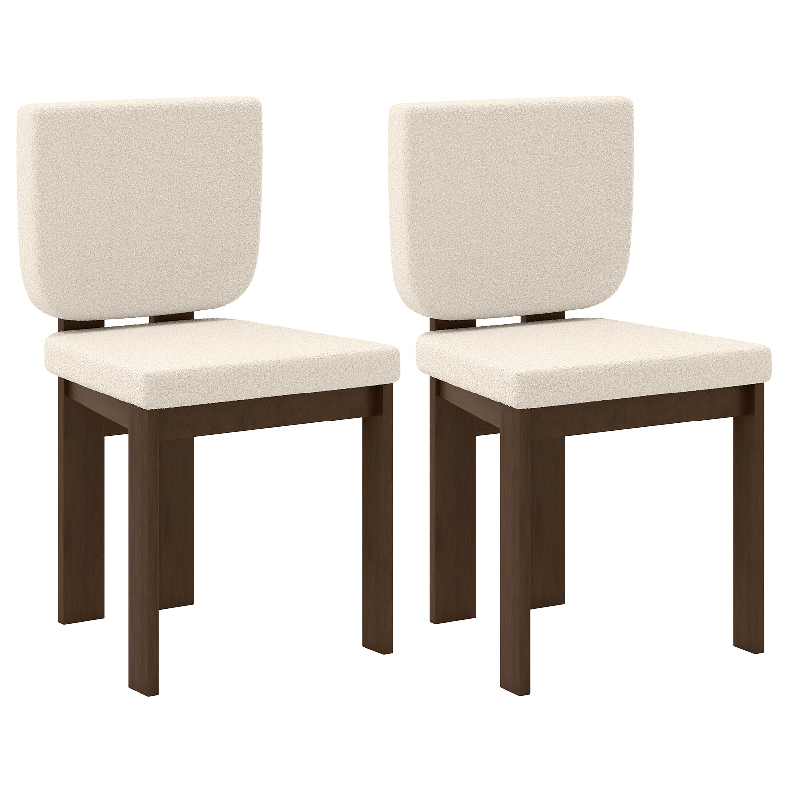 Wooden Dining Chair Set of 2 with Rubber Wood Leg