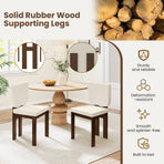 Wooden Dining Chair Set of 2 with Rubber Wood Leg
