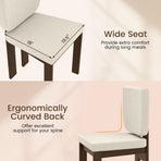 Wooden Dining Chair Set of 2 with Rubber Wood Leg