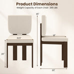 Wooden Dining Chair Set of 2 with Rubber Wood Leg