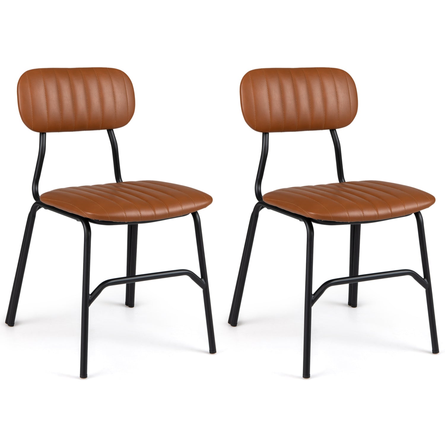 Dining Chairs Set of 2 with Ergonomic Back and Metal Legs
