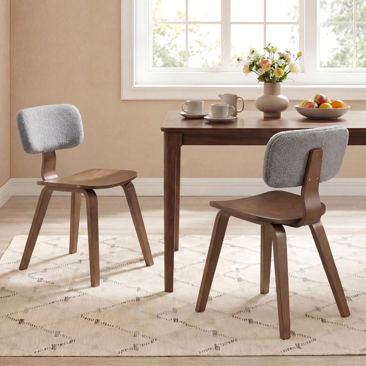 Set of 2 Rubber Wood Dining Room Chairs