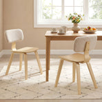 Set of 2 Rubber Wood Dining Room Chairs