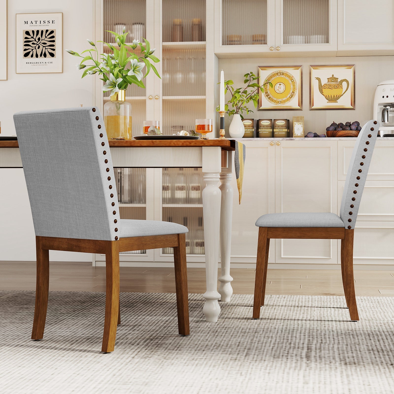 Set of 2 Upholstered Dining Chairs