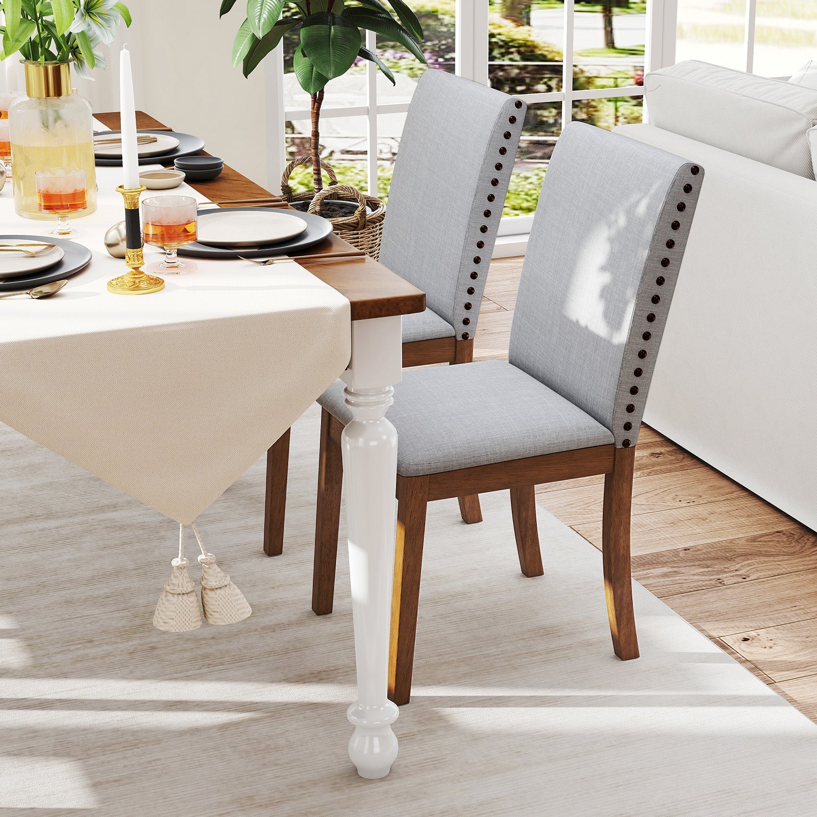 Set of 2 Upholstered Dining Chairs