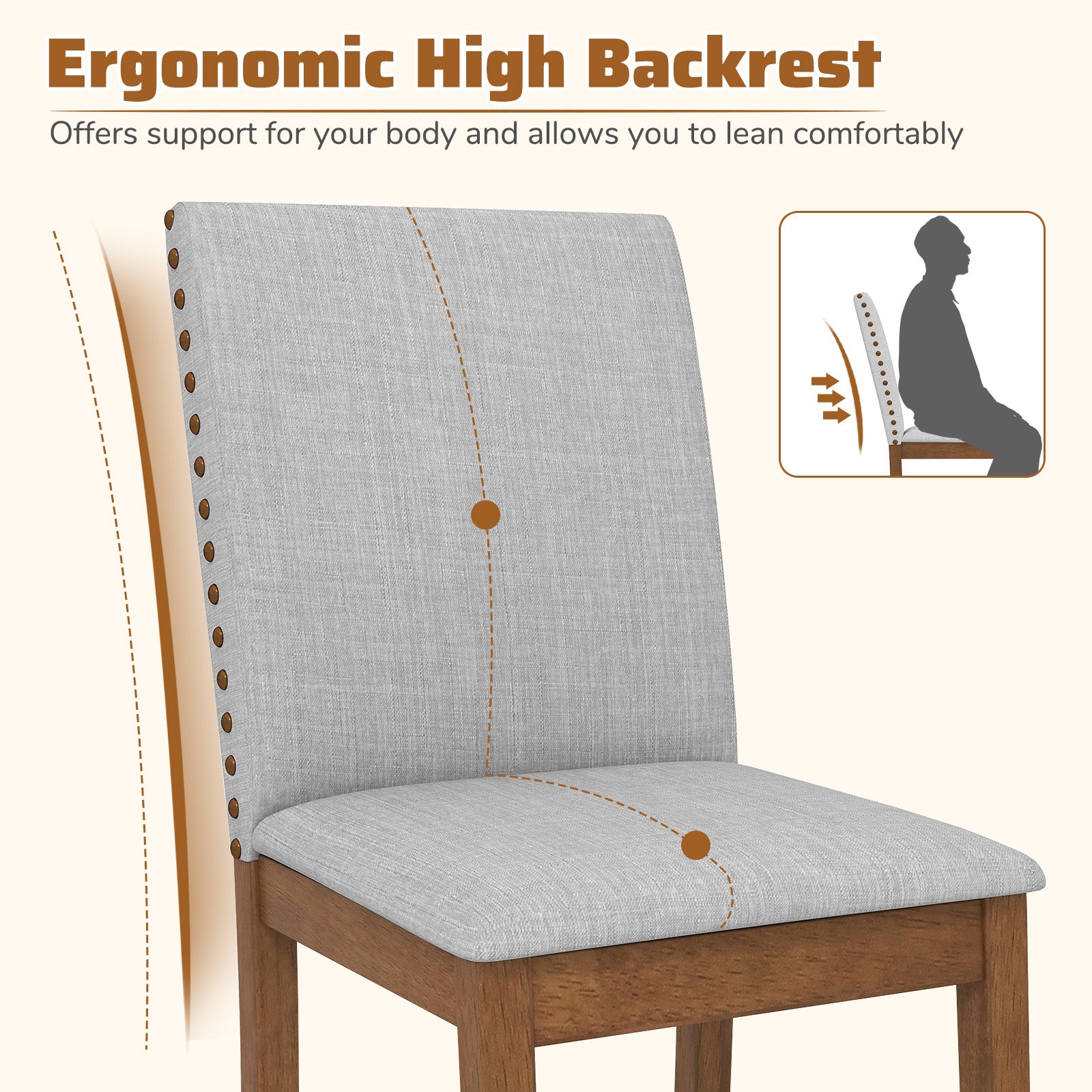 Set of 2 Upholstered Dining Chairs