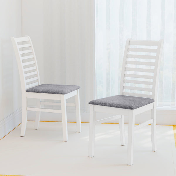 Set of 2 Wooden Dining Chair with Rubber Wood Legs