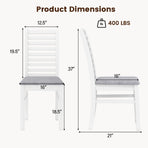 Set of 2 Wooden Dining Chair with Rubber Wood Legs