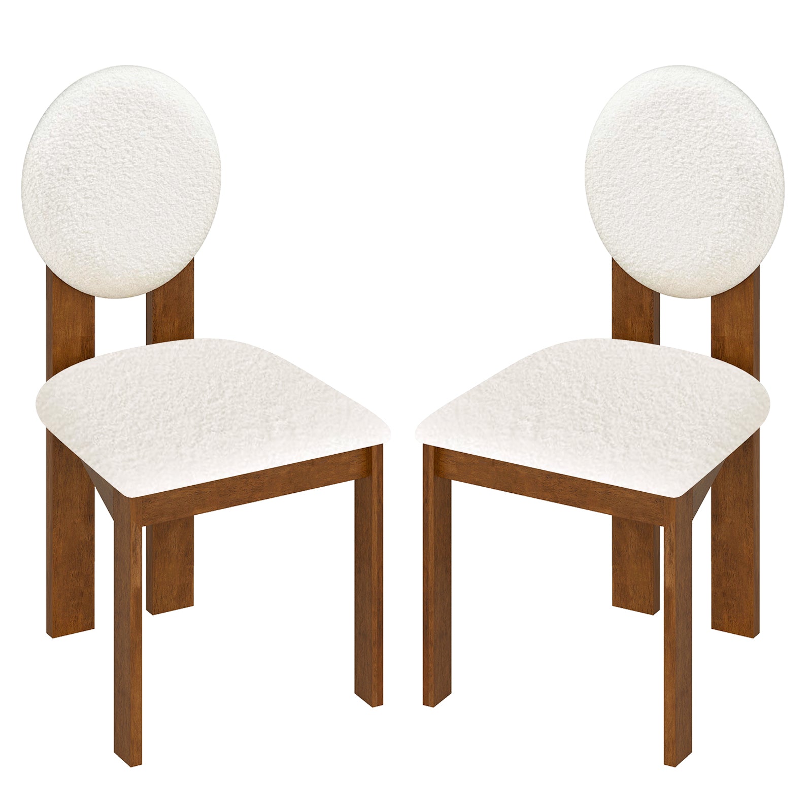 Sherpa Dining Chairs Set of 2 with Rubber Wood Legs