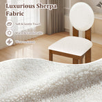 Sherpa Dining Chairs Set of 2 with Rubber Wood Legs