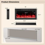 Smart WiFi Electric Fireplace Wall Mounted & Recessed 750W/1500W Heater