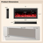 Smart WiFi Electric Fireplace Wall Mounted & Recessed 750W/1500W Heater