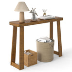 Solid Rubber Wood Console Table 43inch with Thick Tabletop