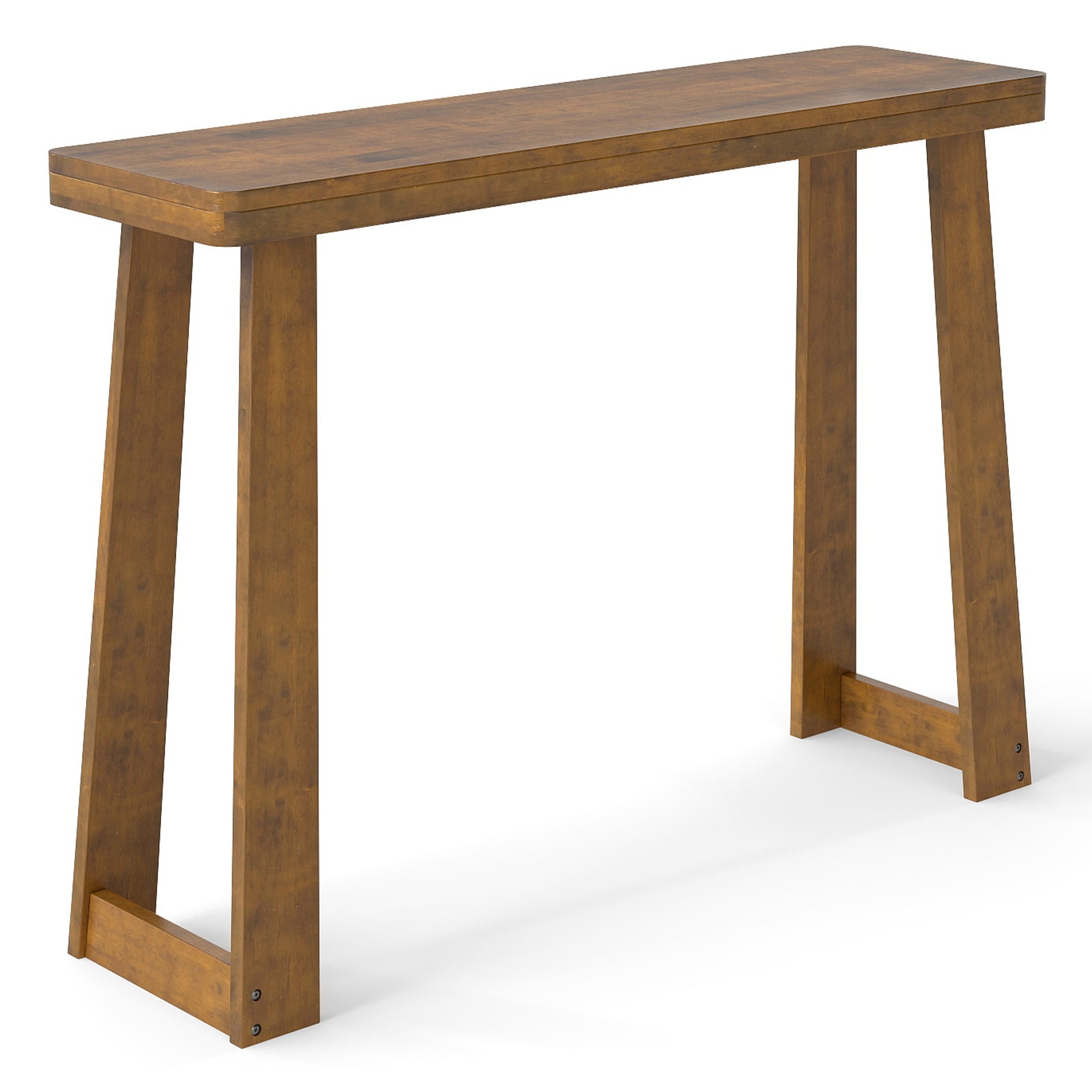 Solid Rubber Wood Console Table 43inch with Thick Tabletop