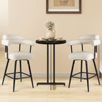 Swivel Bar Stool Set of 2 Counter Height Chairs with Curved Back