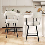 Swivel Bar Stool Set of 2 Counter Height Chairs with Curved Back