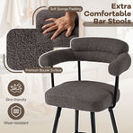 Swivel Bar Stool Set of 2 Counter Height Chairs with Curved Back