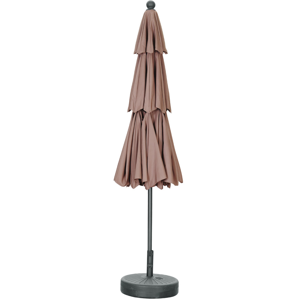 Ainfox 10FT 3 tier vented Outdoor Table Umbrella with Round Umbrella Base For Beach Market Backyard