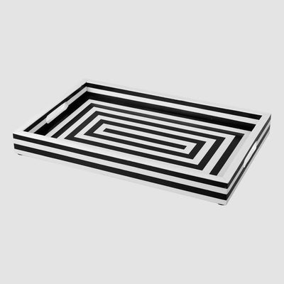 Black White Concentric Tray Coffee Table