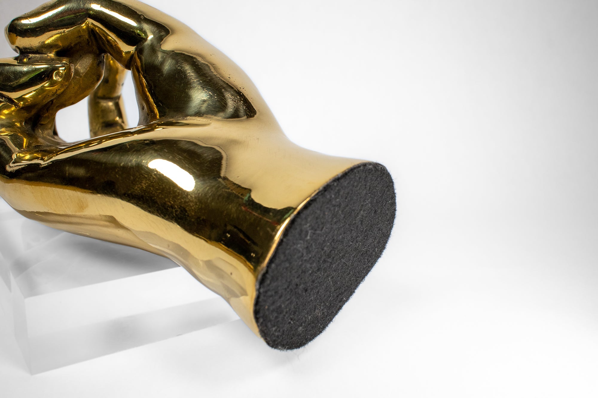 Horns Up or Rock On Hand Sign Sculpture in Brass