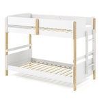 Twin Over Twin Bunk Bed with Convertible Design and Ladder