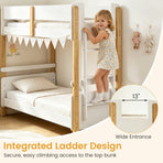Twin Over Twin Bunk Bed with Convertible Design and Ladder