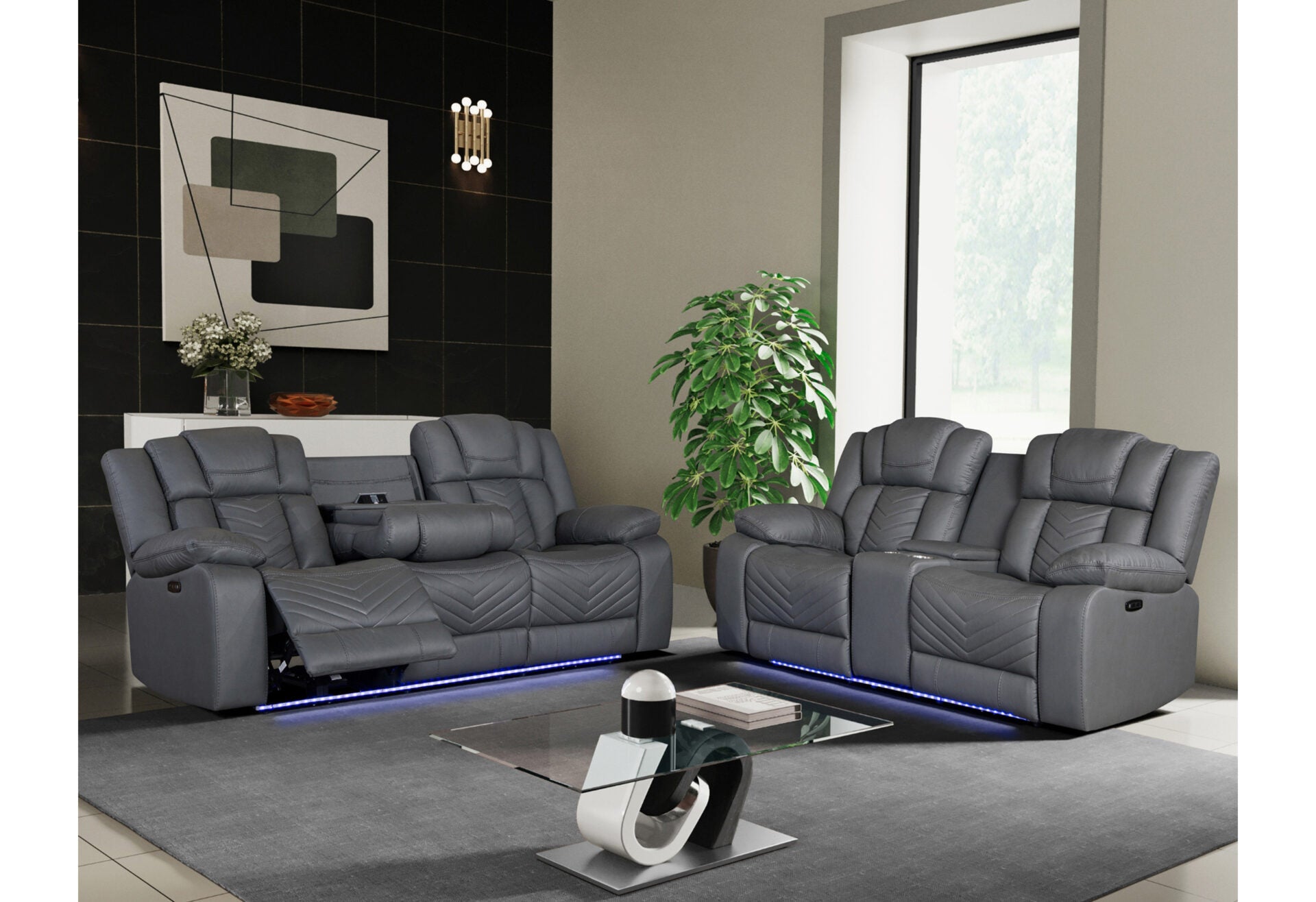 Ash Set Reclining Sofa and Love seat