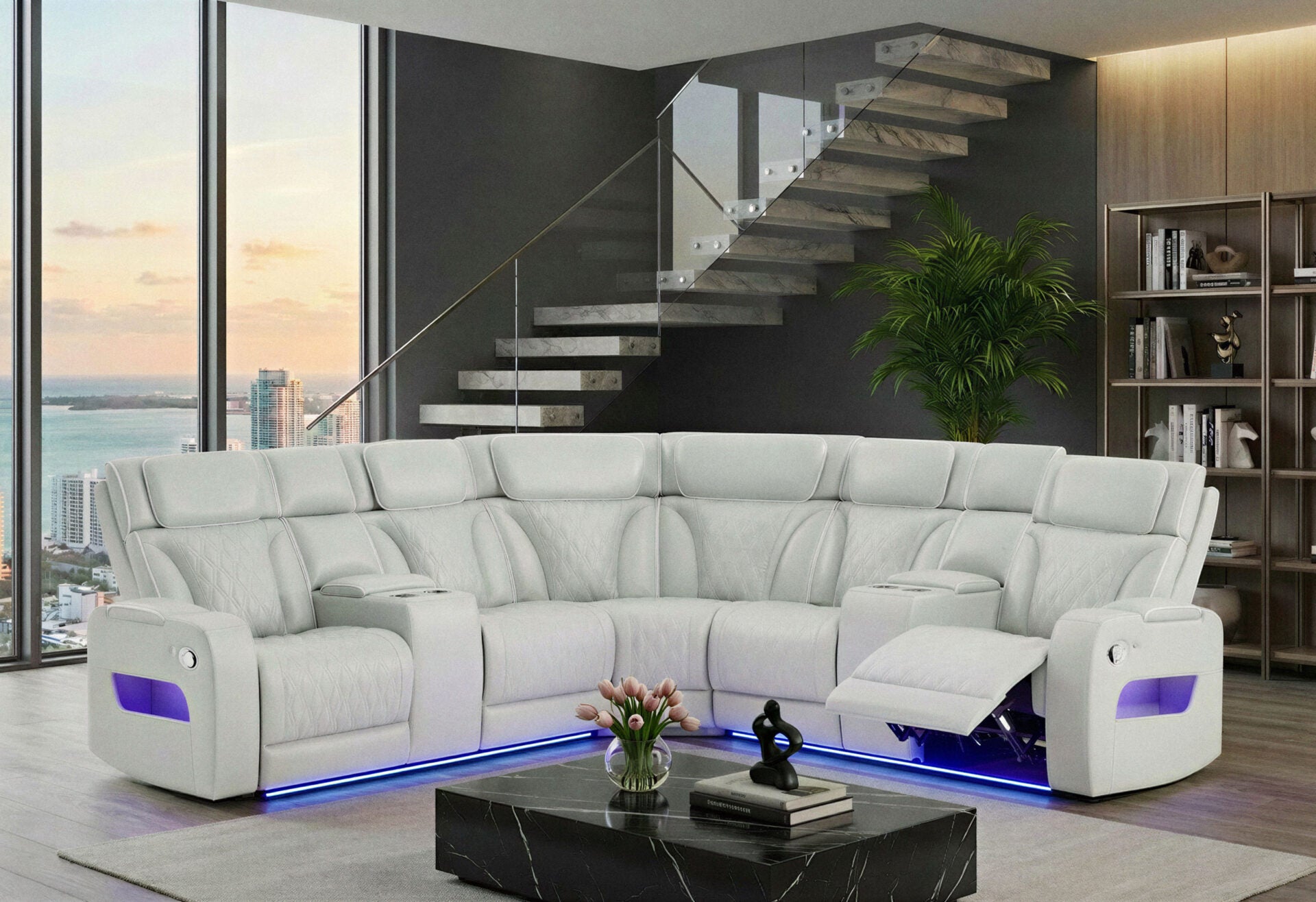 Blanche Silver Reclining Sectional